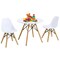 Kids Modern Dining Table Set Round Table With 2 Armless Chairs White